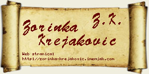 Zorinka Krejaković vizit kartica